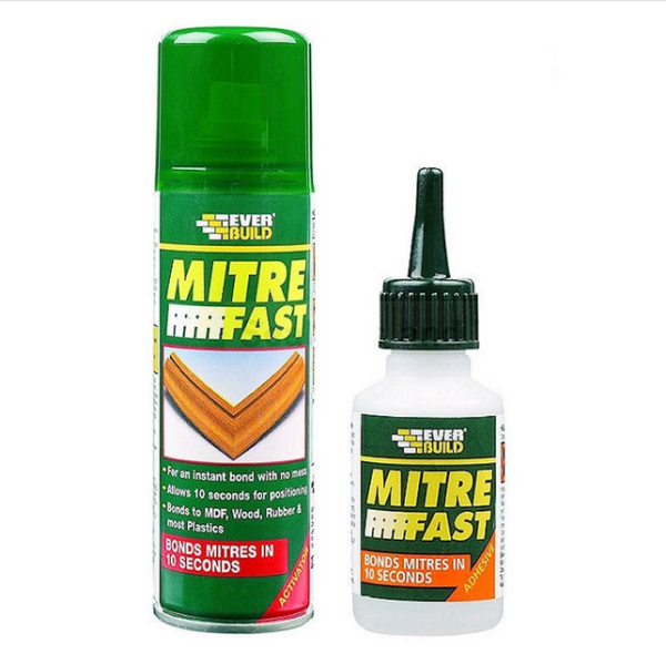 Everbuild Mitre Fast Instant Bonding Kit 50g Adhesive & 200ml Activator ...